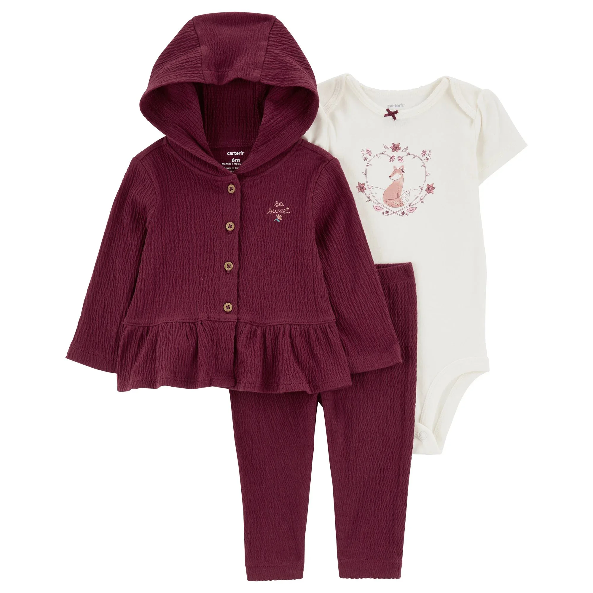 Carter's Set 3 piese Bluza, body si pantaloni foto