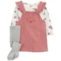 Carter's Set 3 piese Sarafan, bluza si ciorapei Flori