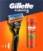 Set-cadou aparat de ras Gillette Fusion 5 cu 1 rezerva + Gel de ras, 200 ml