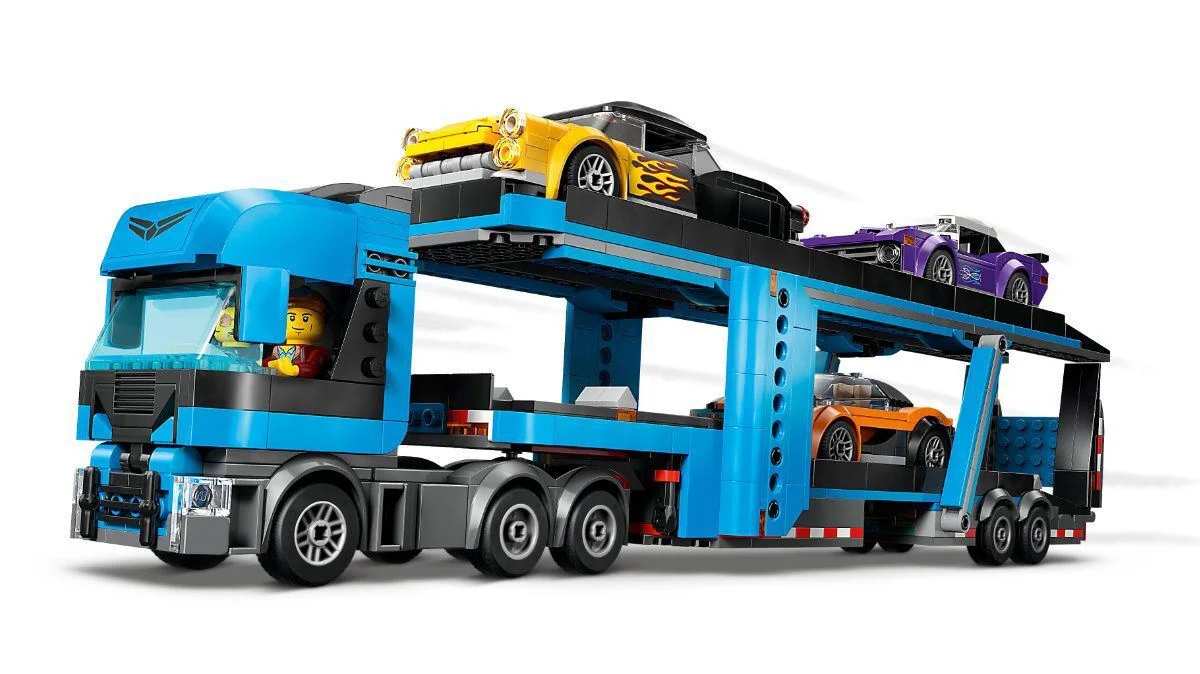 Set de constructie LEGO City Transportator de masini sport