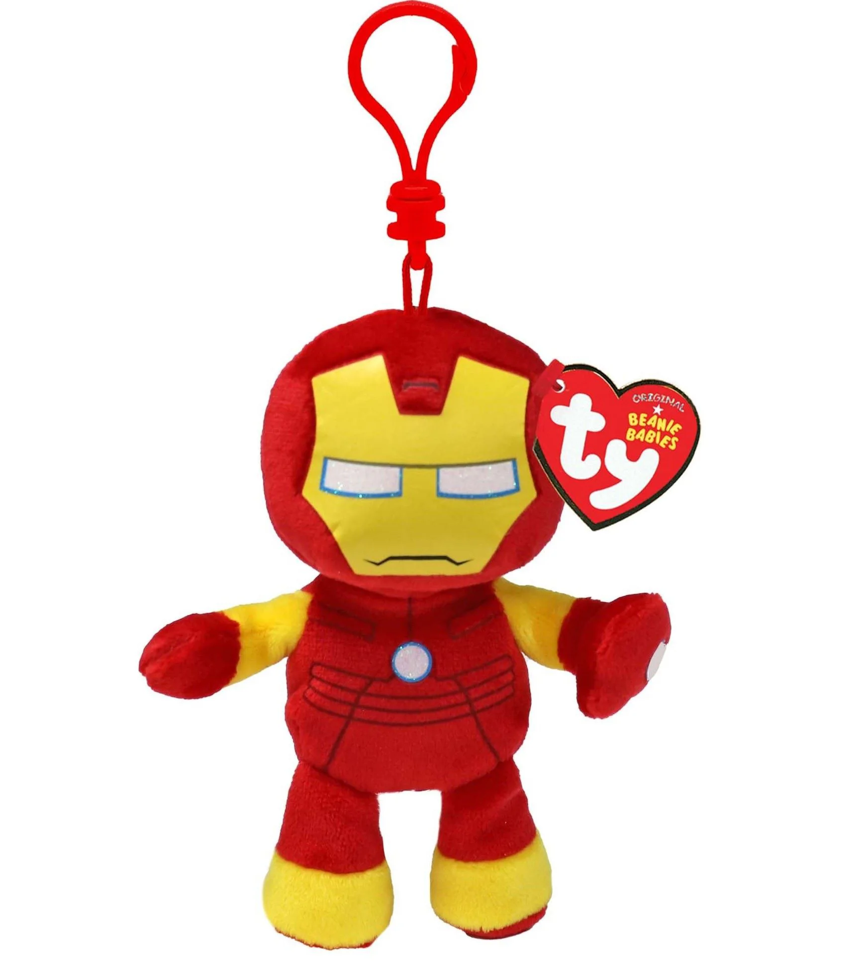 Breloc TY Beanie Babies Clip Iron Man, 12 cm foto