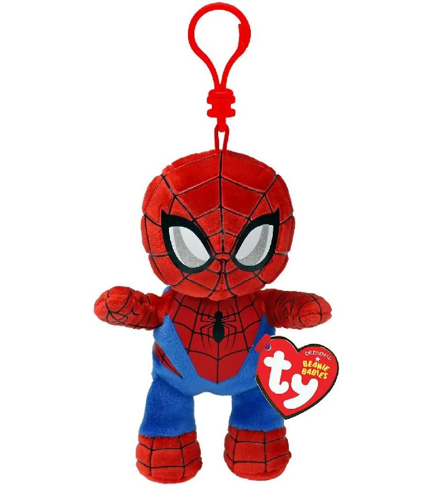 Breloc TY Beanie Babies Clip Spider Man, 12 cm