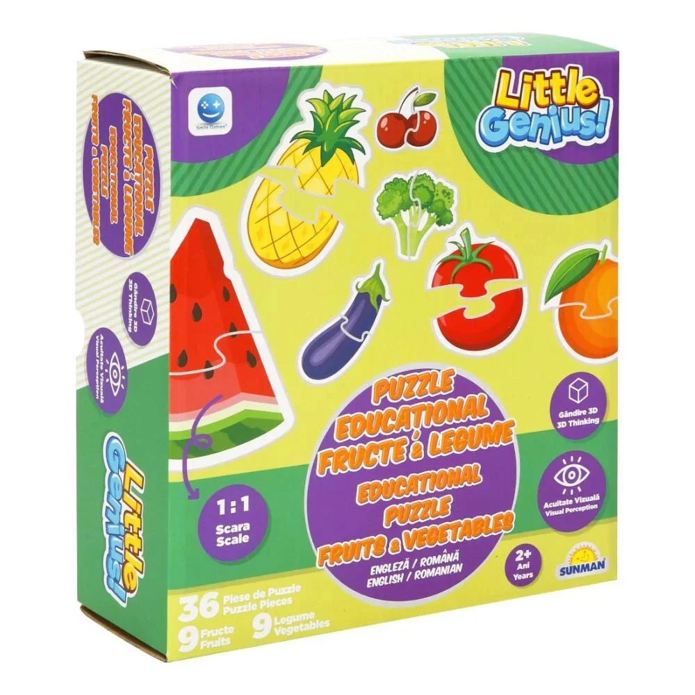 Puzzle Noriel Fructe si legume, 36 piese, RO