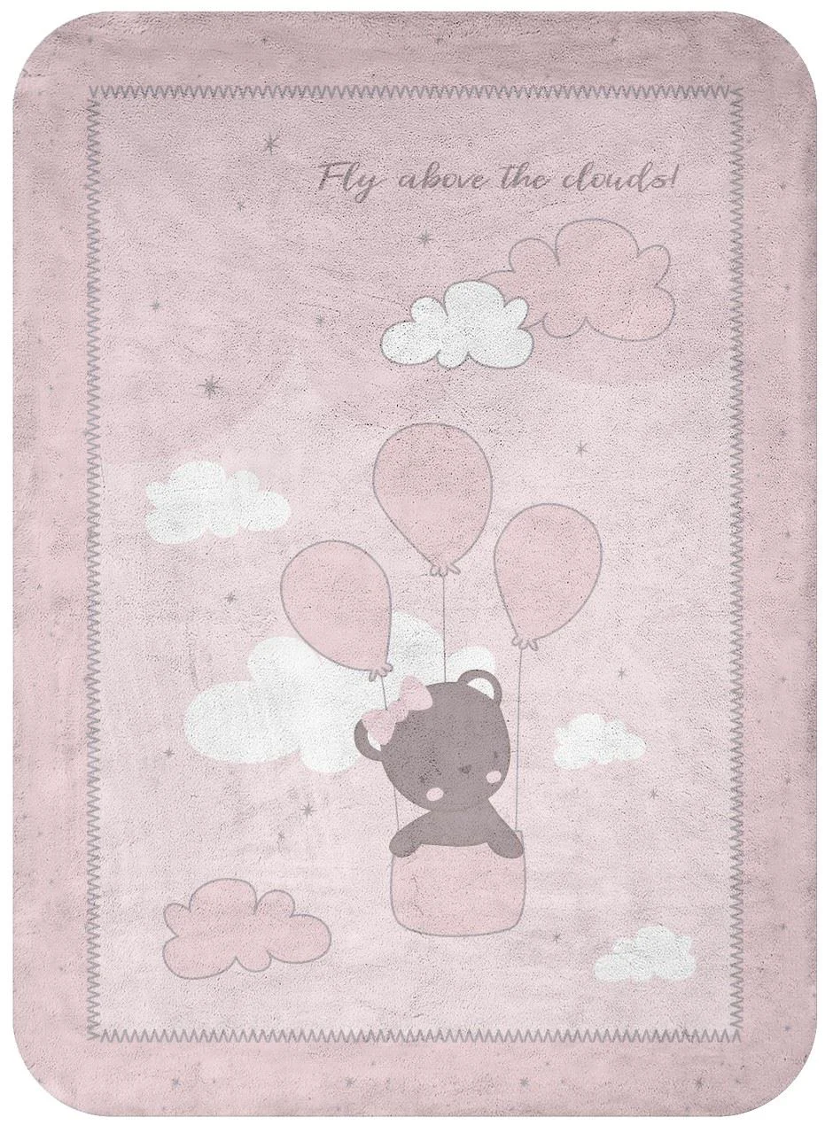 Paturica super moale KikkaBoo Dream Big Pink, 80x110 cm