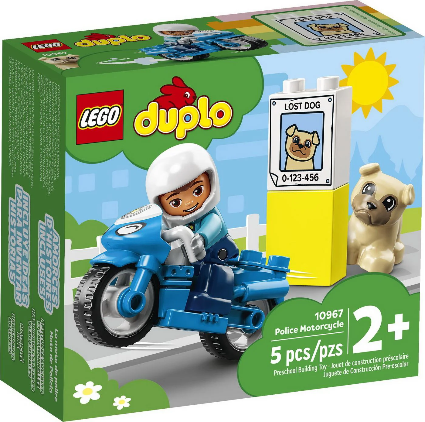 Set de constructie LEGO Duplo Motocicleta de politie pentru salvare, 5 el. foto