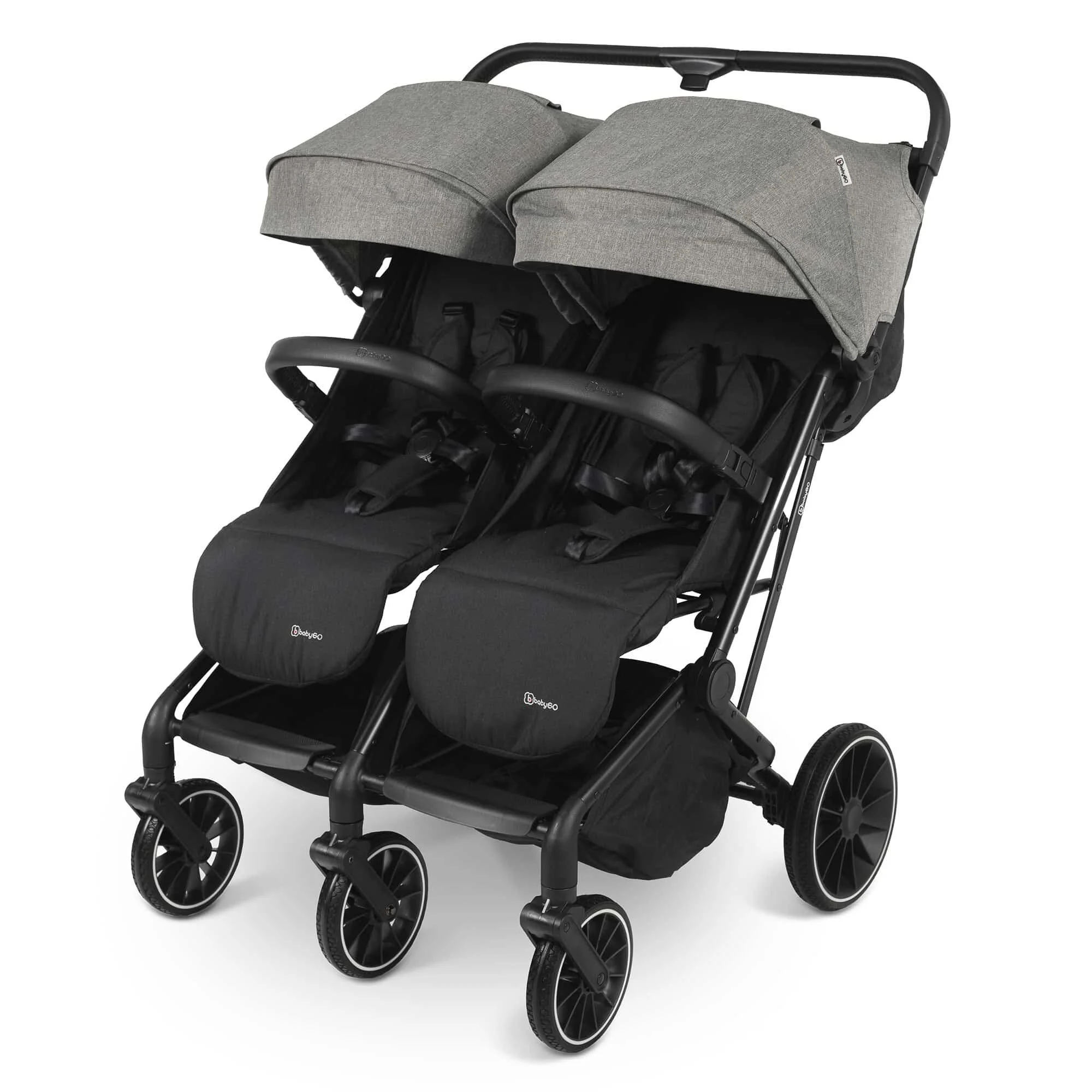 Carucior pentru gemeni BabyGo GoTwice Grey