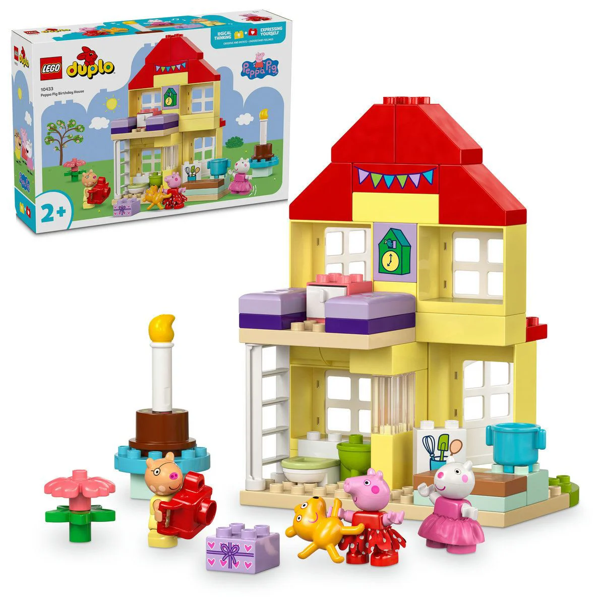 Set de constructie LEGO Duplo Purcelusa Peppa si casa aniversara, 59 el.