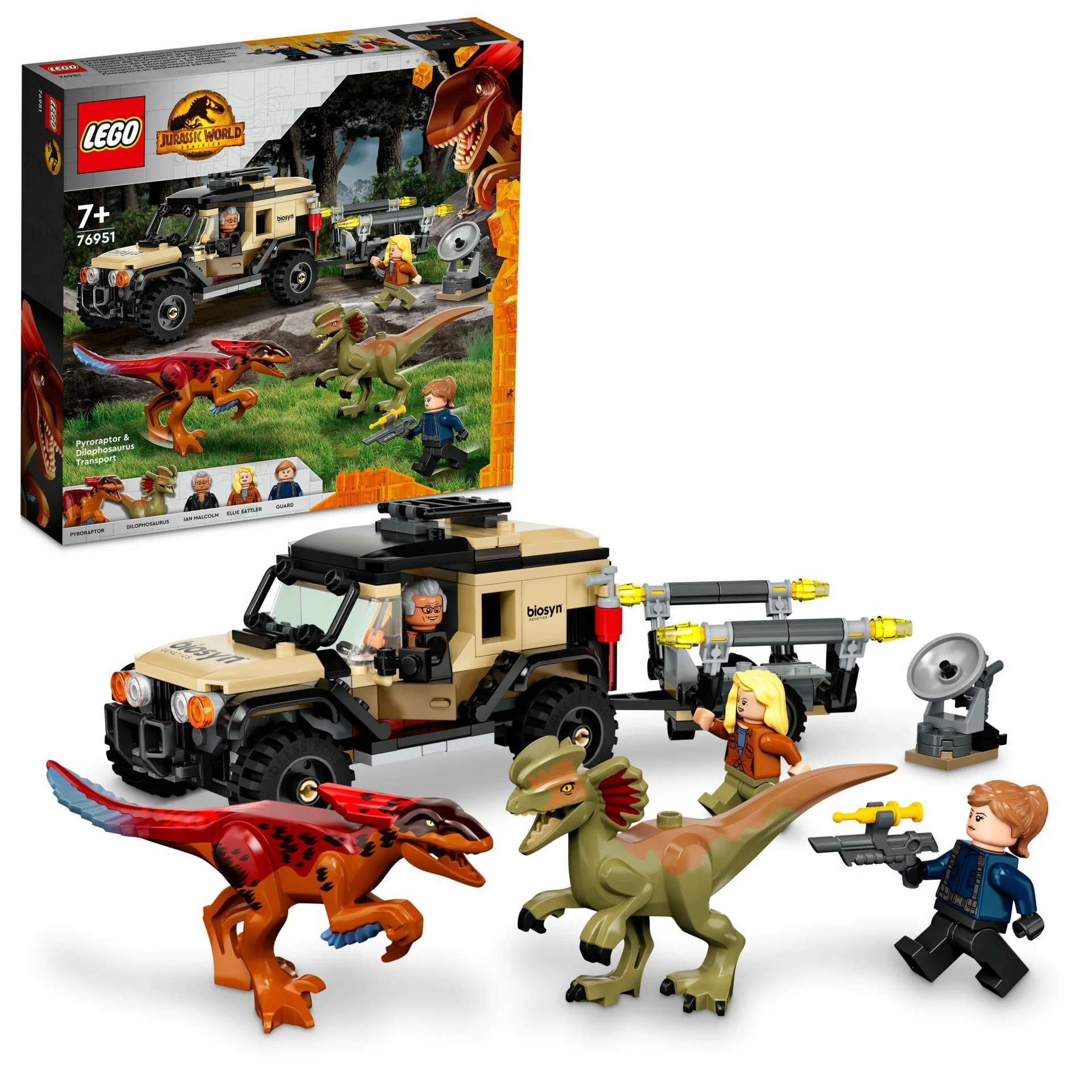 Set de constructie LEGO Jurassic World Transport de Pyroraptor si Dilophozaur , 254 el. foto