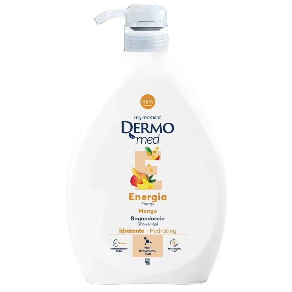 Gel de dus Dermomed Energia Mango cu dozator, 600 ml