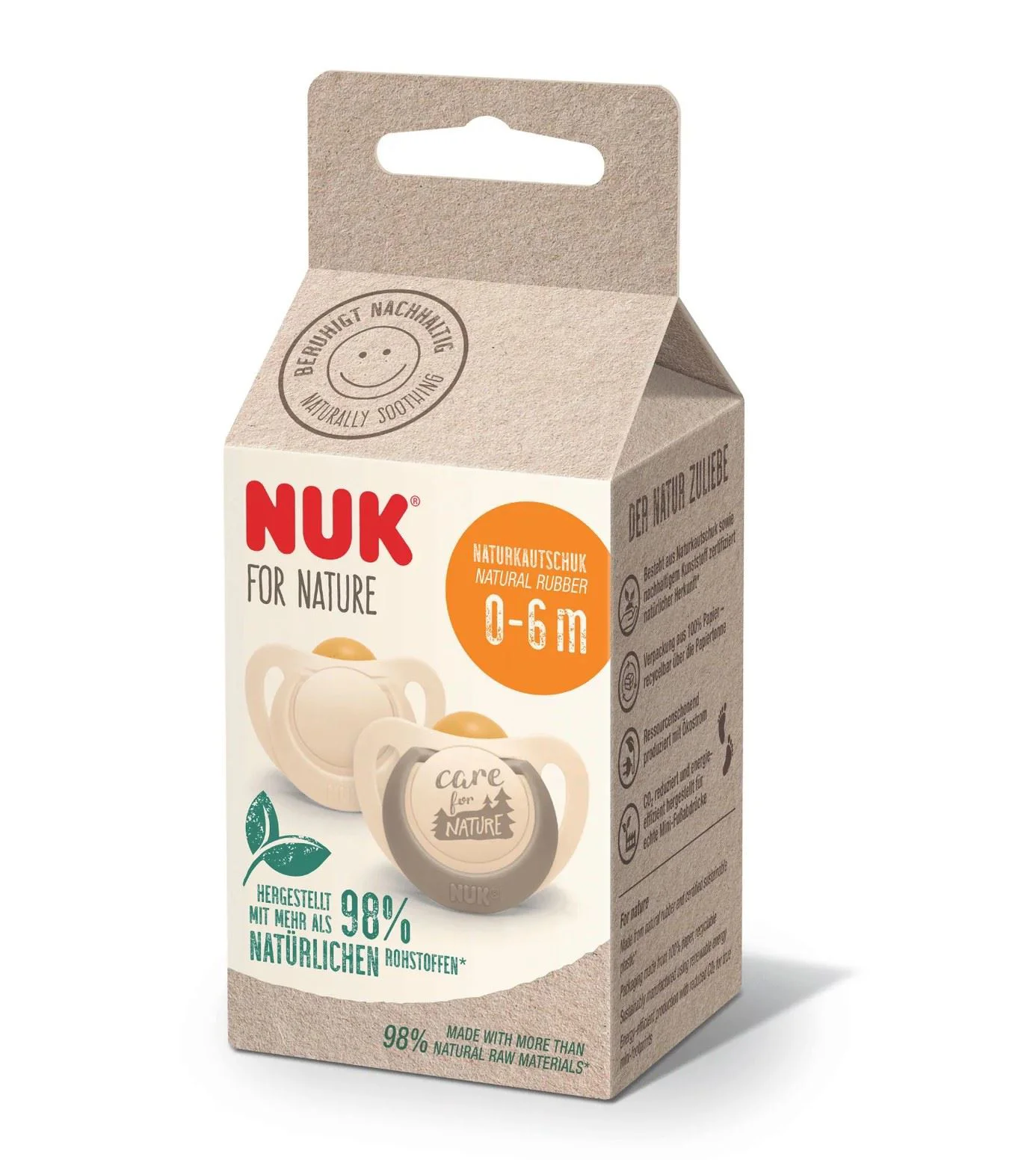 image for Соска из латекса NUK Nature в коробке (0-6 мес.), 2 шт. foto