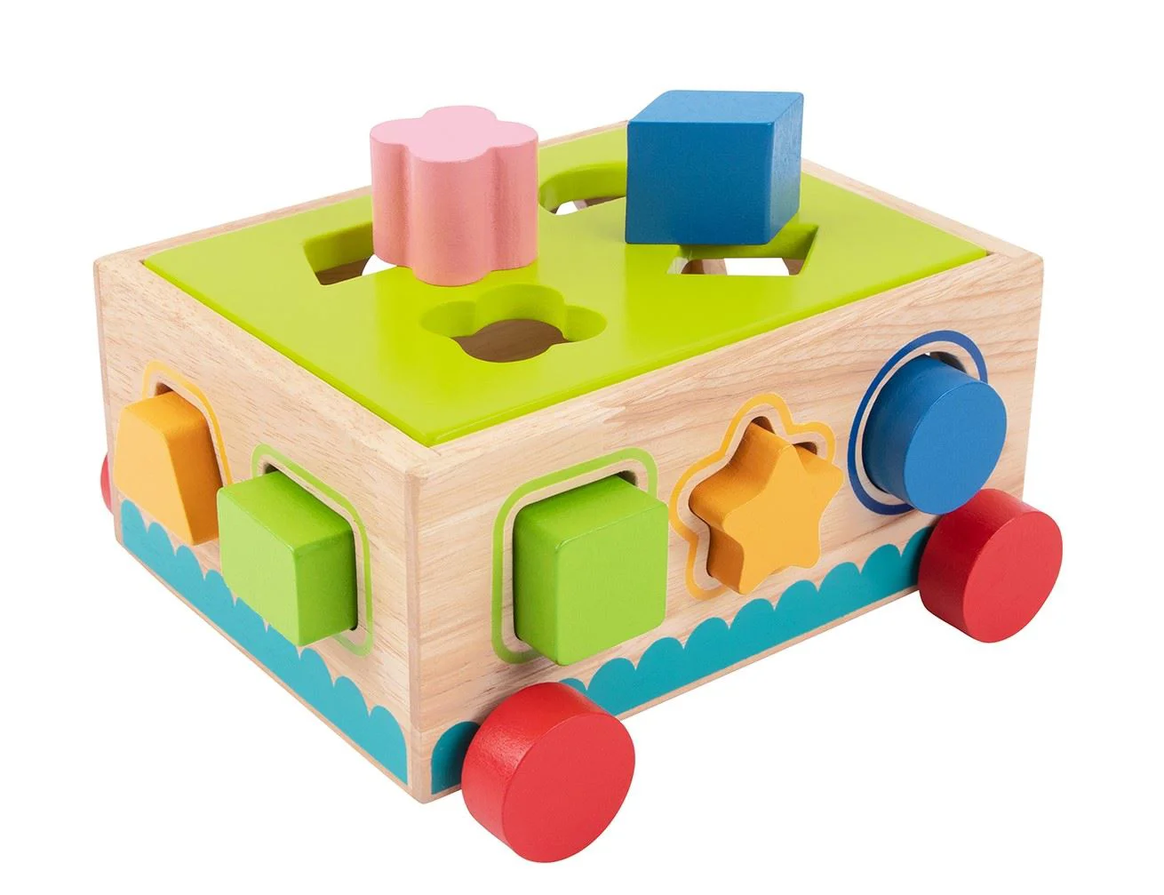 Jucarie din lemn Tooky Toy Sorter pe rotile foto