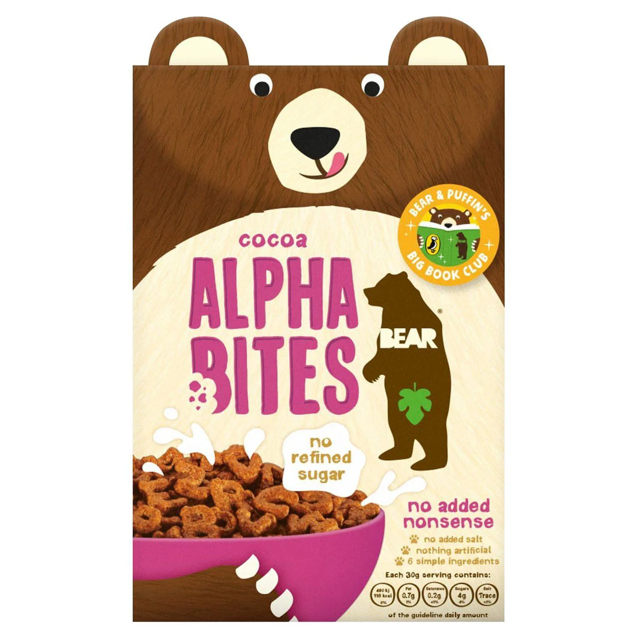 Мультизлаковые хлопья с какао Alphabites Bear, 350 г