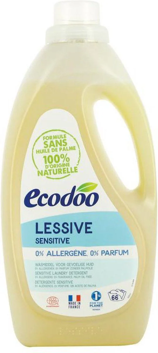 Detergent rufe ecologic Ecodoo Sensitive fara parfum, 2000 ml