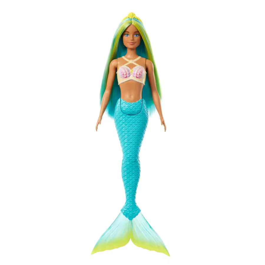 Papusa Barbie Dreamtopia "Sirena cu par albastru-verde"