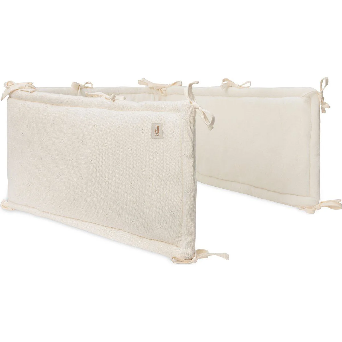 Aparator lateral pentru patut Jollein Cosy Knit Ivory, 180x30 cm