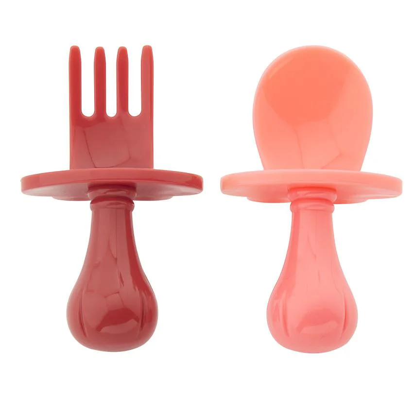 Set tacamuri ergonomice Premaman Yummix Montessori Roz, 2 buc.