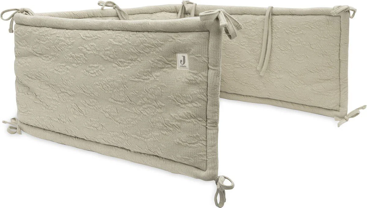 Aparator lateral pentru patut Jollein Soft Waves Olive Green, 180x30 cm