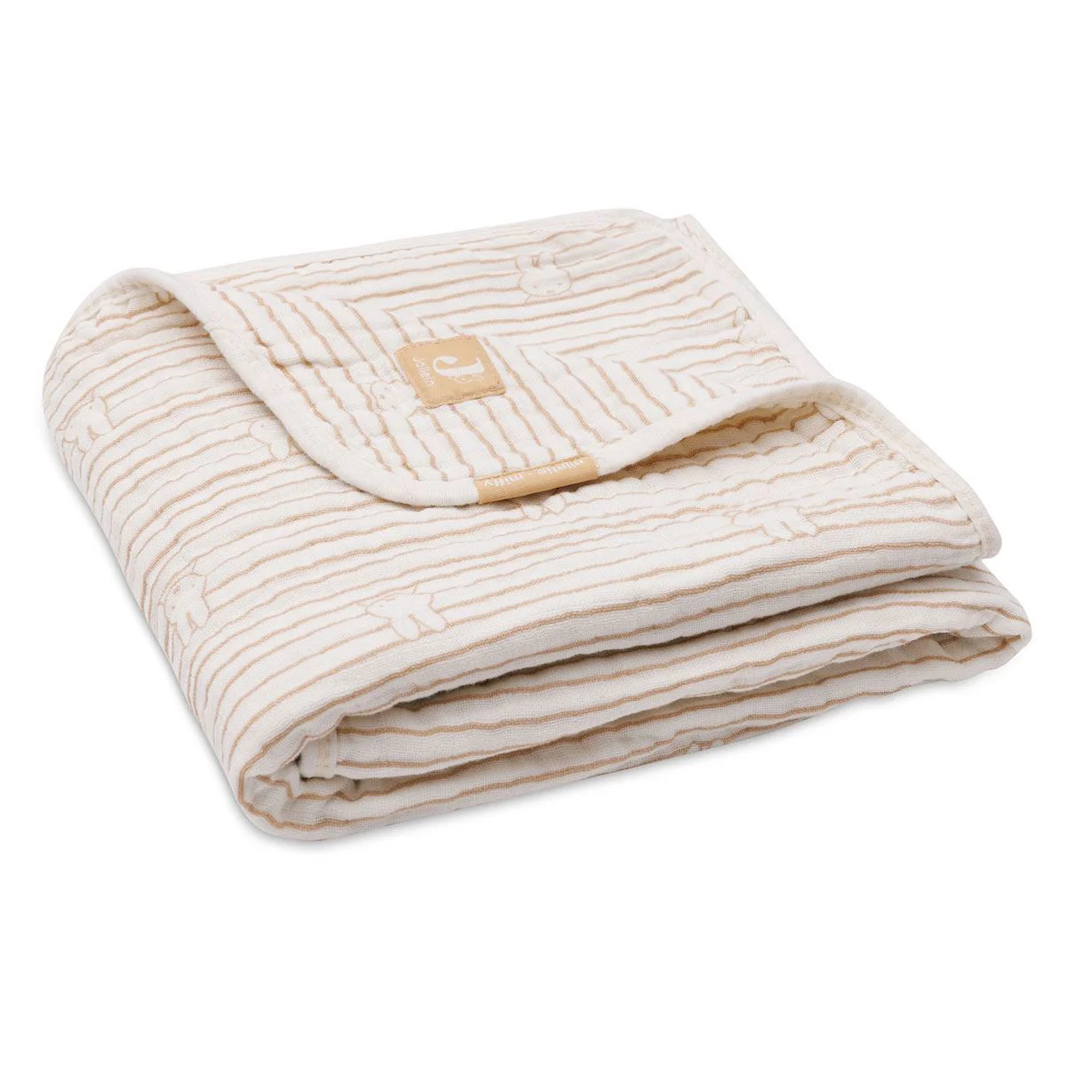 Одеяло Jollein Muslin Miffy Stripe Biscuit, 75x100 см
