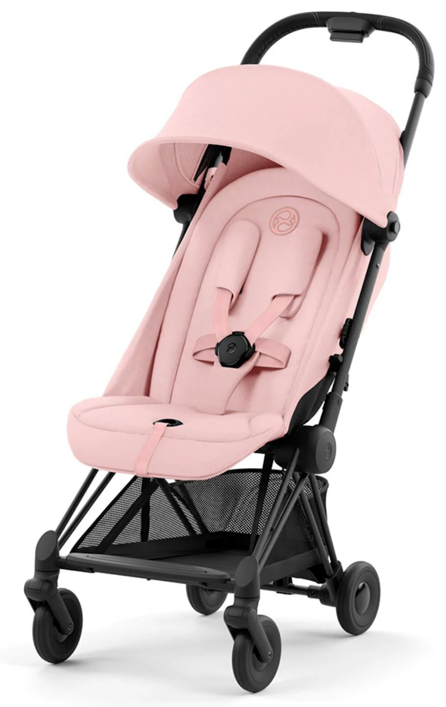 Carucior de plimbare Cybex Coya Matt Black Peach Pink