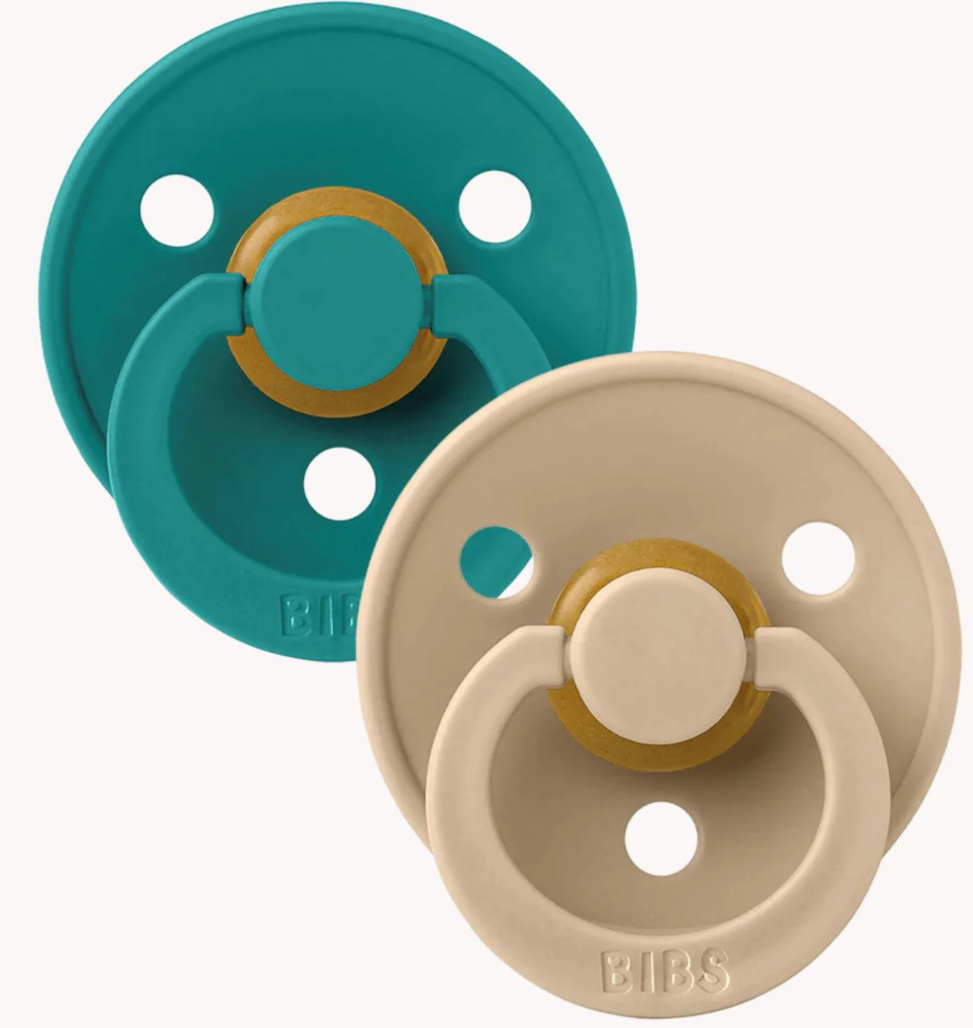 Набор из 2 круглых пустышек BIBS Colour Scuba/Taupe (6-18 мес.)