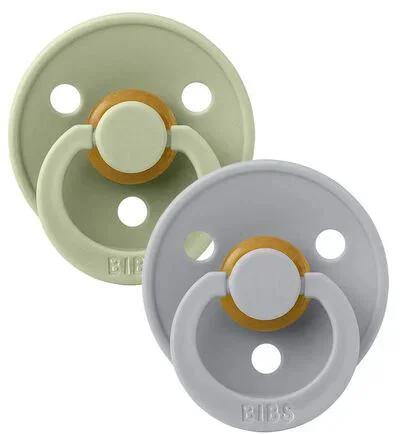 Set 2 suzete rotunde din latex BIBS Colour Sage/Cloud (18-36 luni) foto