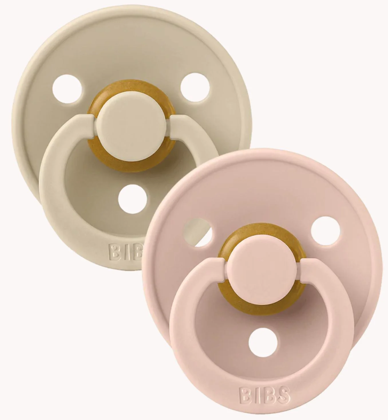 Set 2 suzete rotunde din latex BIBS Colour Vanilla/Blush (18-36 luni) foto
