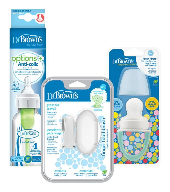 Set biberon+suzeta+periuta de dinti pe deget Dr. Brown's