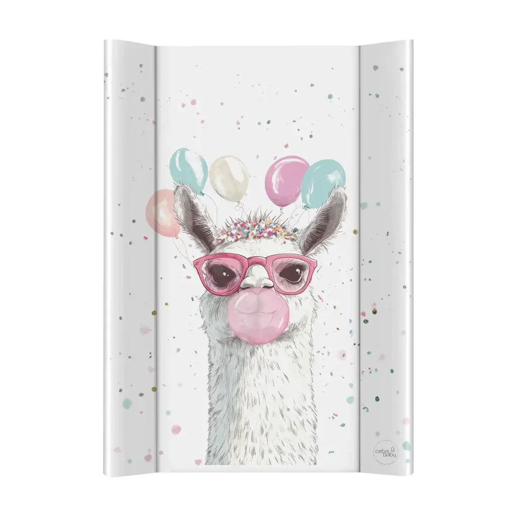 Saltea de infasat moale pe 2 parti Ceba Baby Basic Crazy Lama, 70x50 cm