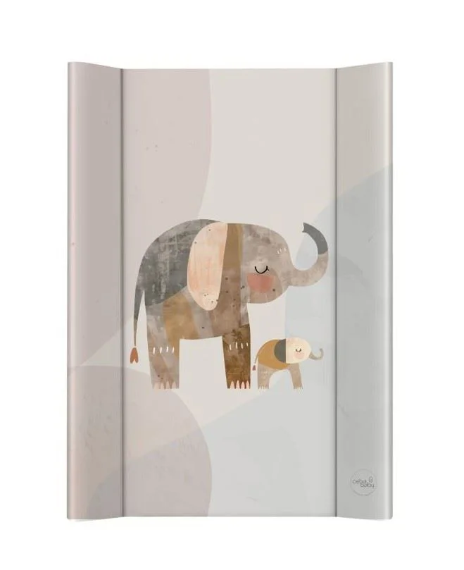 Saltea de infasat moale pe 2 parti Ceba Baby Basic Elephant Family, 70x50 cm