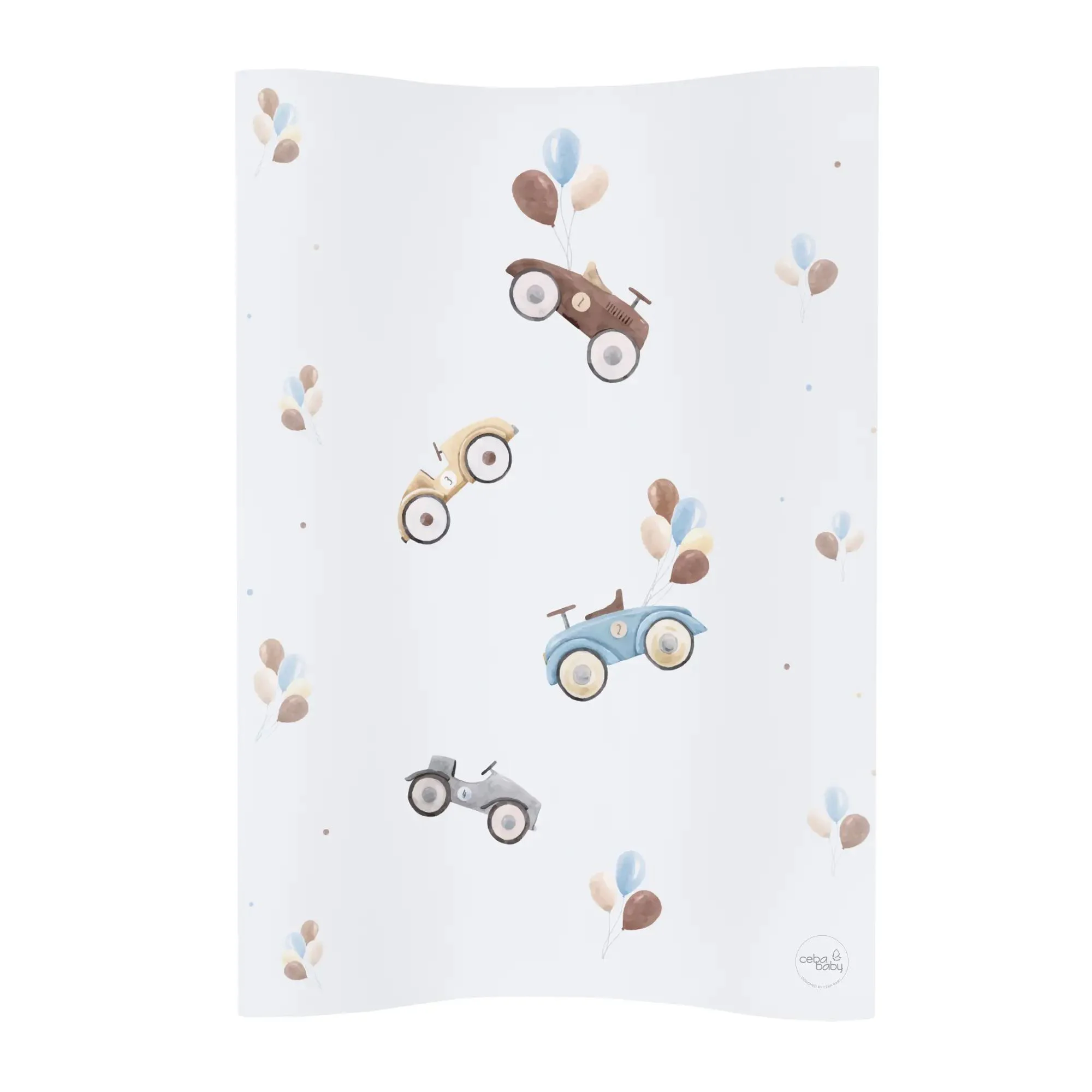 Saltea de infasat moale pe 2 parti Ceba Baby Cosy Retro Cars, 70x50 cm