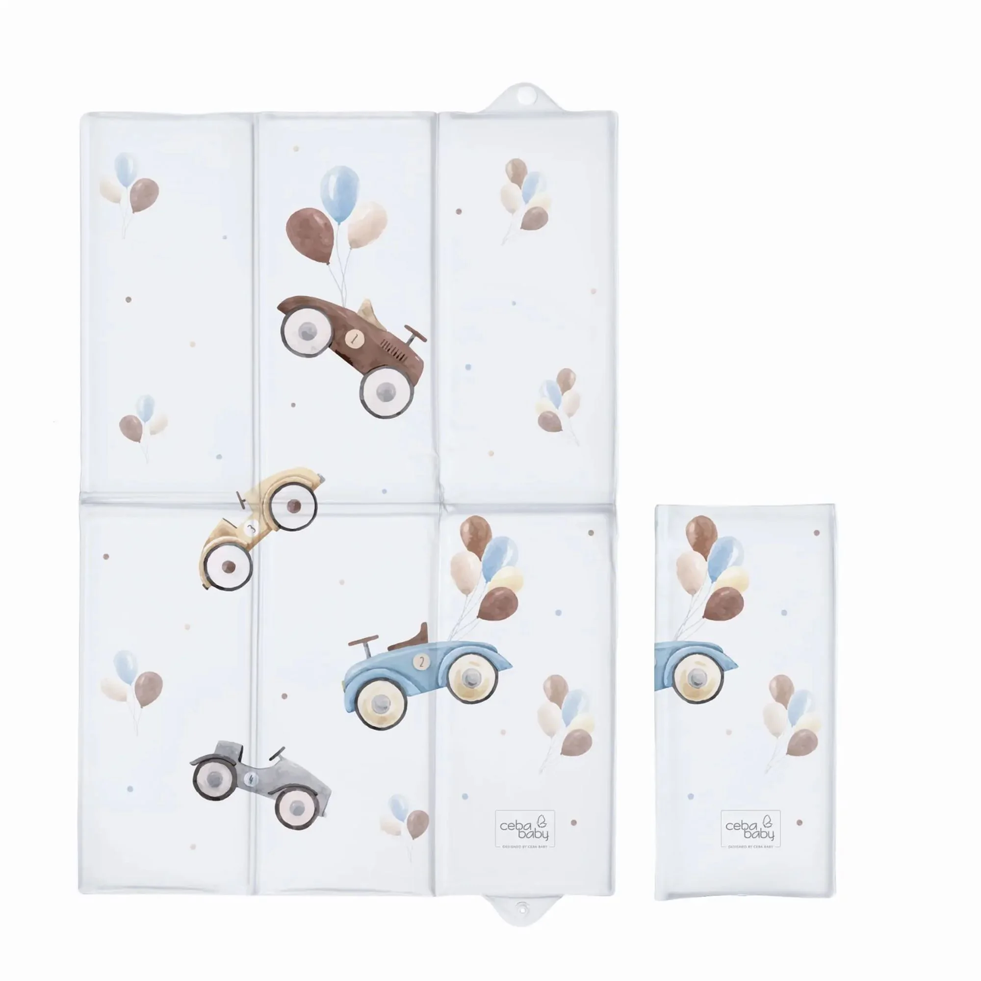 Saltea de infasat pliabila Ceba Baby Retro Cars, 60x40 cm