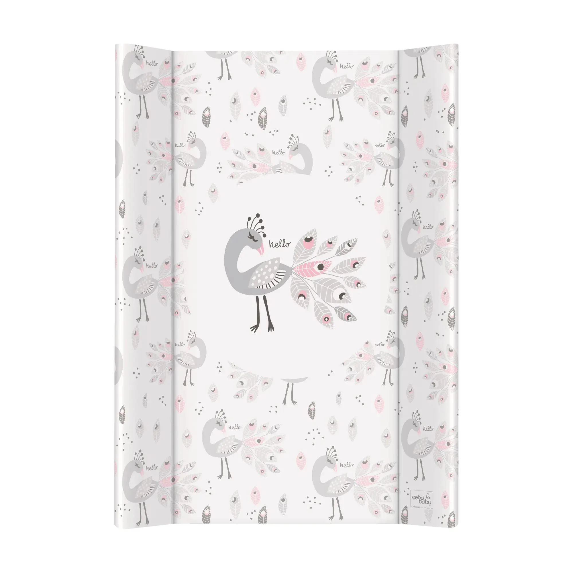 image for Твердый пеленальный коврик с 2 сторонами Ceba Baby Comfort Lolly Polly Peacock, 70x50 см foto