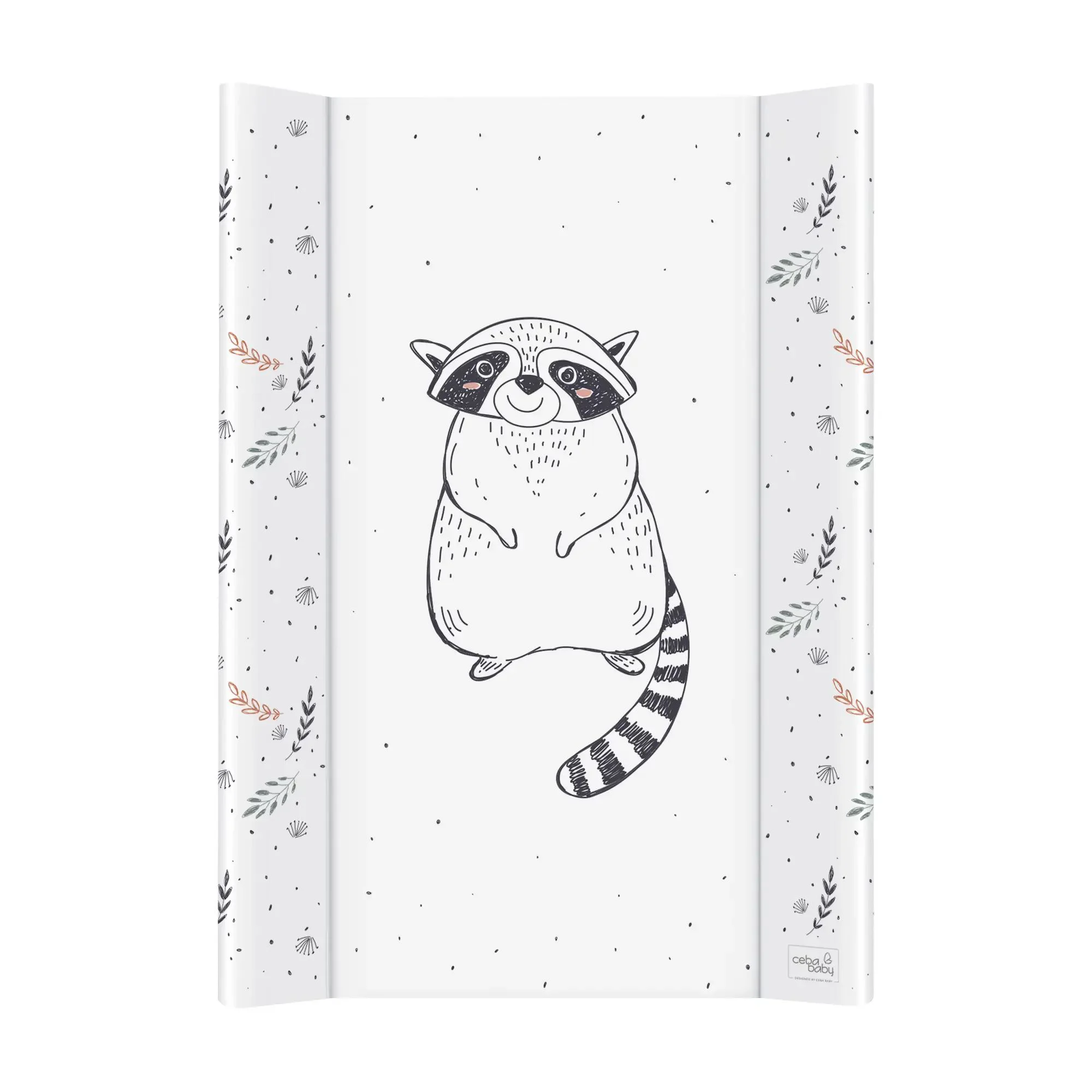 Saltea de infasat tare pe 2 parti Ceba Baby Comfort Raccoon, 70x50 cm