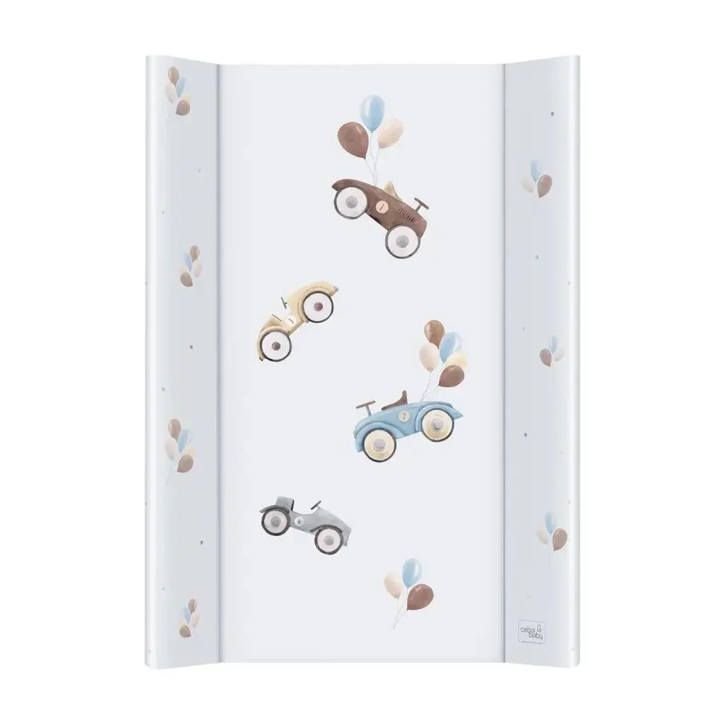 Saltea de infasat tare pe 2 parti Ceba Baby Comfort Retro Cars, 80x50 cm