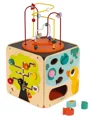 Cub din lemn cu activitati Janod Multi-Activity Looping Toy