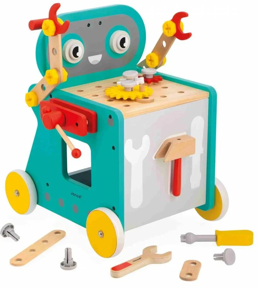 Premergator din lemn cu activitati Janod Brico'Kids Robot