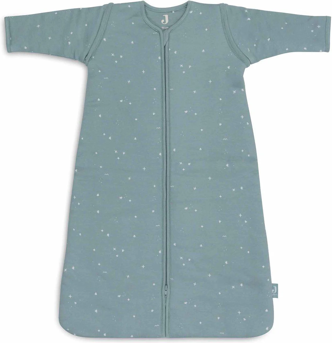 Sac de dormit cu maneci detasabile Jollein Twinkling Sea Green, 90 cm foto