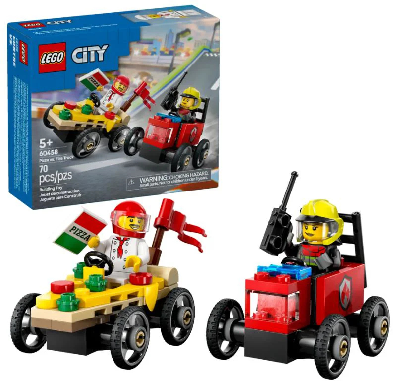 LEGO City - Pachet de curse Furgoneta de pizza vs. Camion de Pompieri foto