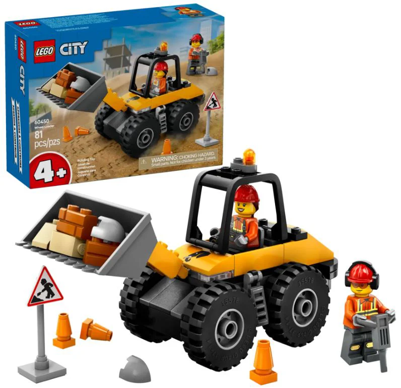 LEGO City - Excavator galben pe roti pentru constructii foto