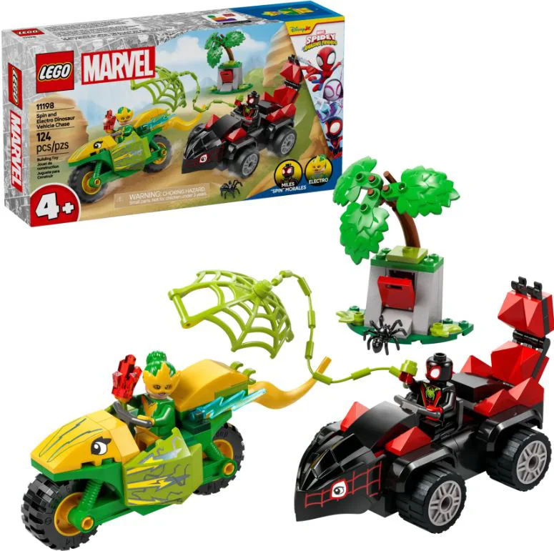 LEGO Marvel - Spin si Electro intr-o urmarire cu dino-vehicule foto