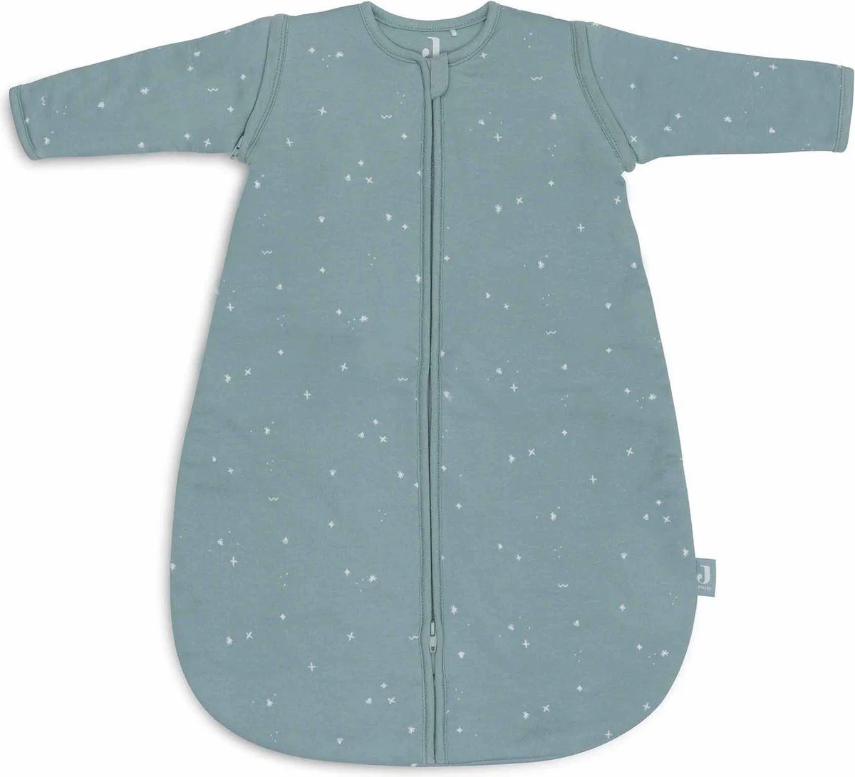 Sac de dormit rotund cu maneci detasabile Jollein Twinkling Sea Green, 60 cm foto