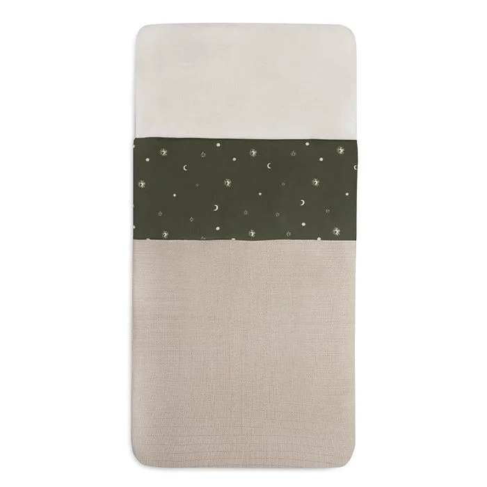 Cearsaf pentru patut Jollein Stargaze Leaf Green, 120x150cm foto