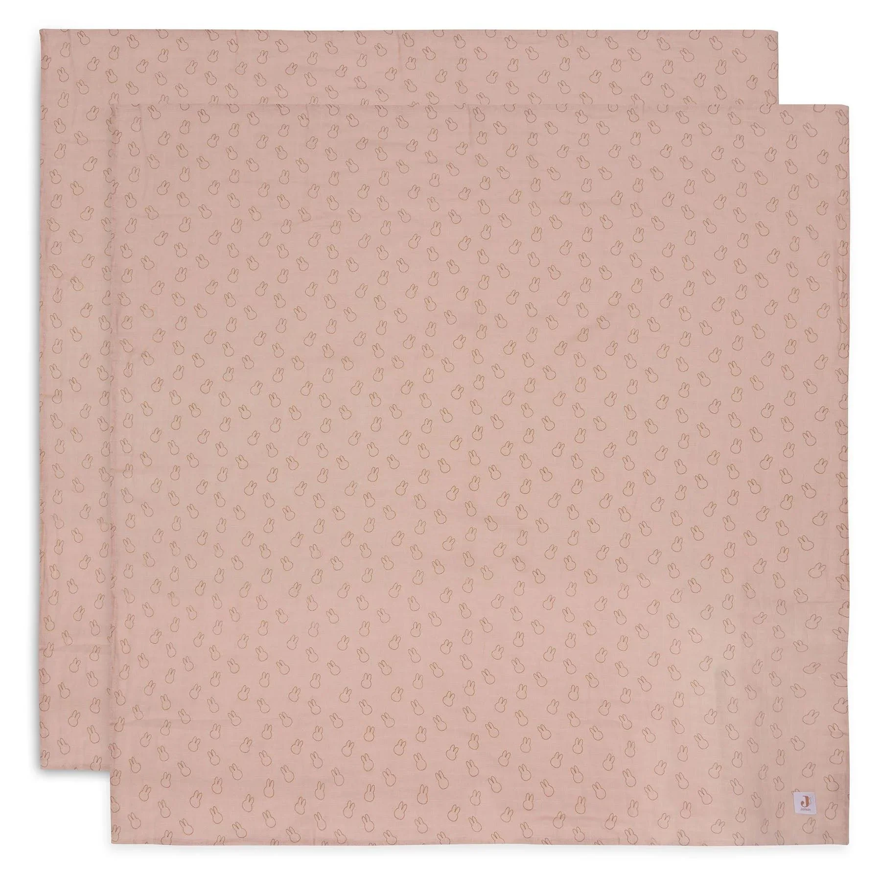 Муслиновая пеленка Jollein Miffy Silhouettes Wild Rose, 115x115 см, 2 шт.
