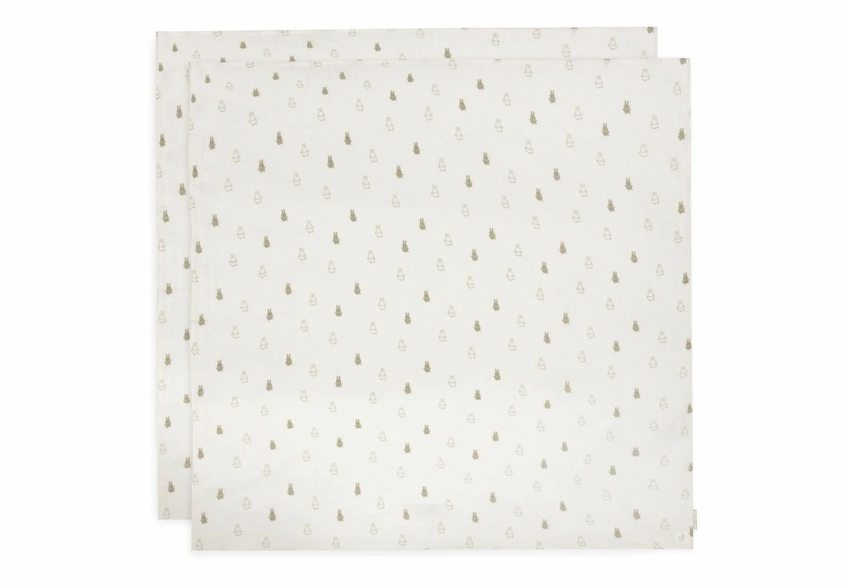 Муслиновые пеленки Jollein Happy Miffy Olive Green, 115x115 см, 2 шт.