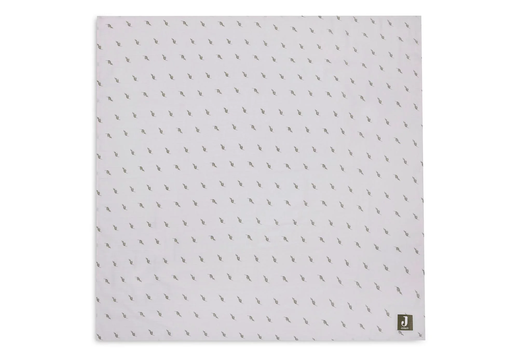 Муслиновая пеленка Jollein Olive Leaf Green GOTS, 115 x 115 см