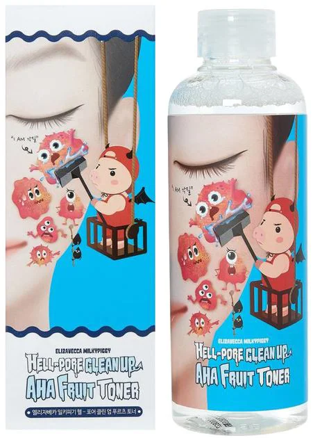 Toner exfoliant cu acizi Elizavecca Hell-Pore Clean Up AHA, 200 ml