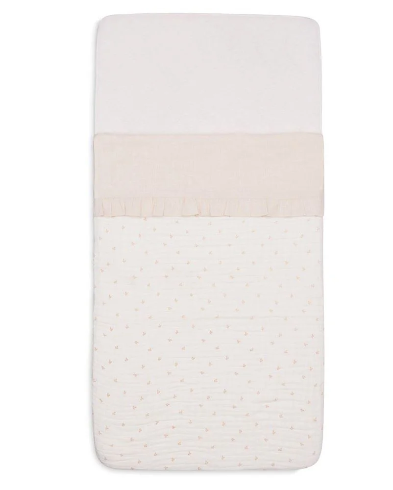 Cearsaf pentru leagan Jollein Ruffle Natural, 75x100 cm foto