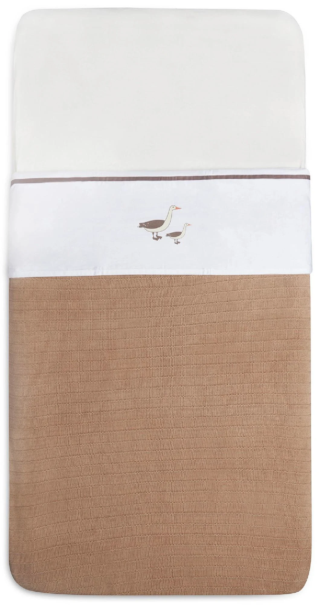 Cearsaf pentru leagan Jollein Goose Ivory, 75x100 cm foto