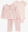 Carter's Set 3 piese Pink Solid - Cardigan, pantaloni si body foto