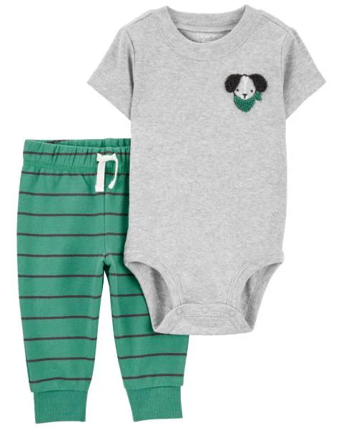 Carter's Set 2 piese Dog Graphic - Pantaloni si body foto